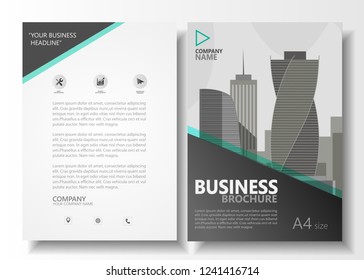 Annual report brochure flyer template, vintage city vector wallpaper design, business advertisement, magazine book cover layout in real A4 size ( 210 × 297 millimeters )