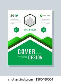 Annual report brochure flyer template vector design. Leaflet, green cover presentation abstract background.