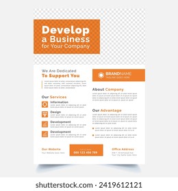 Annual report brochure flyer template, business advertisement, magazine ads, catalog vector layout in A4 size