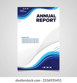 Annual report brochure flyer template, Blue cover design, business advertisement, magazine ads, catalog vector EPS 10