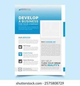 Annual report brochure flyer template, business advertisement, magazine ads, catalog vector layout in A4 size paper