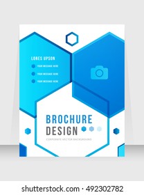 Annual report brochure flyer template vector design. Leaflet cover presentation abstract background.
