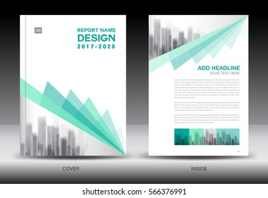 Annual report brochure flyer template, Green cover design, business flyer template, book, booklet, newspaper, vector