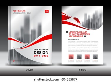 Plantilla de folleto del informe anual, Diseño de la portada roja, negocios, boletín informativo, libro, anuncios de revistas, folleto, catálogo, infografía