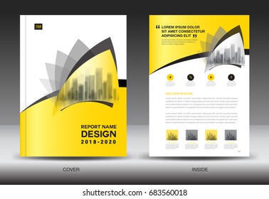 Jährlicher Bericht Broschüre Flyer Vorlage, Gelbe Cover Design, Business-Werbung, Zeitschriftenanzeigen, Katalog, Buch, Infografik Element Vektorlayout in A4 Größe