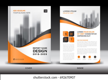 Annual Report Brochure Flyer Template Orange Stock Vector (Royalty Free ...