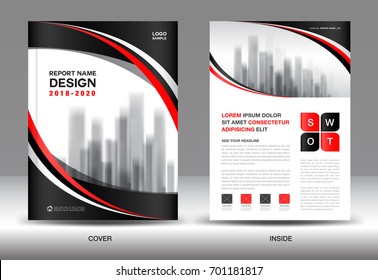 Annual report brochure flyer template, black cover design, business flyer advertisement, magazine ads, catalog, book, infographics element vector layout in A4 size