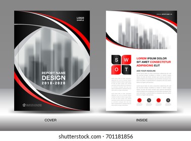 Annual report brochure flyer template, black cover design, business flyer advertisement, magazine ads, catalog, book, infographics element vector layout in A4 size