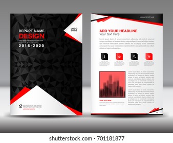 Annual report brochure flyer template, black cover design, business flyer advertisement, magazine ads, catalog, book, infographics element vector layout in A4 size