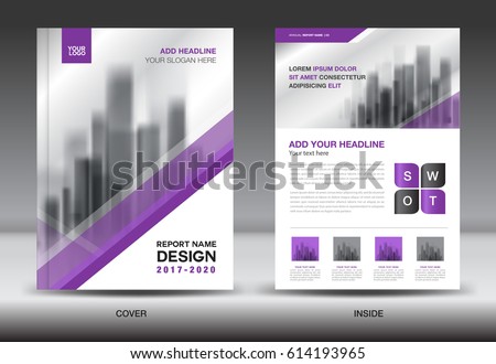 Annual report brochure flyer template, Purple cover design, business flyer template, book, magazine ads, vector illustration