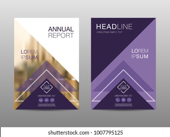 Annual report brochure layout design template, Leaflet advertising, poster, magazine, Business Financial for background, Empty copy space, Violet color, Flat style vector illustration artwork A4 size.