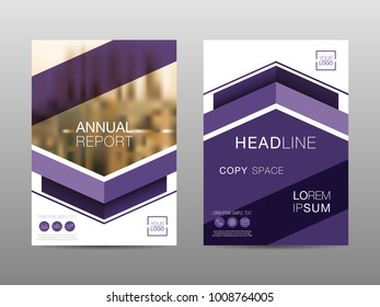 Annual report brochure layout design template, Leaflet advertising, poster, magazine, Business Financial for background, Empty copy space, Violet color, Flat style vector illustration artwork A4 size.