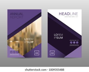 Annual report brochure layout design template, Leaflet advertising, poster, magazine, Business Financial for background, Empty copy space, Violet color, Flat style vector illustration artwork A4 size.