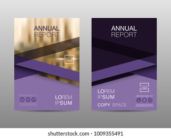 Annual report brochure layout design template, Leaflet advertising, poster, magazine, Business Financial for background, Empty copy space, Violet color, Flat style vector illustration artwork A4 size.