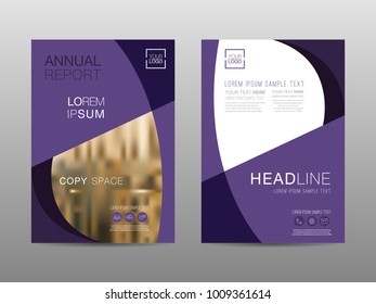 Annual report brochure layout design template, Leaflet advertising, poster, magazine, Business Financial for background, Empty copy space, Violet color, Flat style vector illustration artwork A4 size.