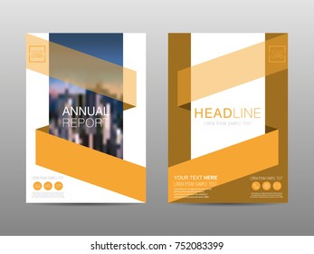 Annual report brochure layout design template, Leaflet advertising, poster, magazine, Business Financial for background, Empty copy space, Gold color, Flat style vector illustration artwork A4 size.