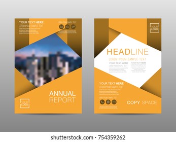 Annual report brochure layout design template, Leaflet advertising, poster, magazine, Business Financial for background, Empty copy space, Gold color, Flat style vector illustration artwork A4 size.
