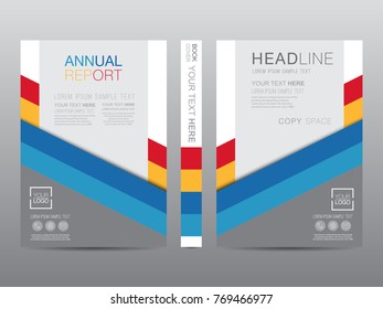 Annual report brochure layout design template, Leaflet advertising, poster, magazine, Business Financial for background, Empty copy space, 4 multi color design, Flat style vector illustration artwork 