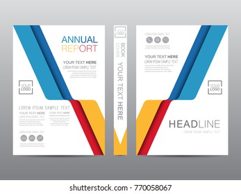Annual report brochure layout design template, Leaflet advertising, poster, magazine, Business Financial for background, Empty copy space, 4 multi color design, Flat style vector illustration artwork 