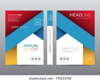 Annual report brochure layout design template, Leaflet advertising, poster, magazine, Business Financial for background, Empty copy space, 4 multi color design, Flat style vector illustration artwork 