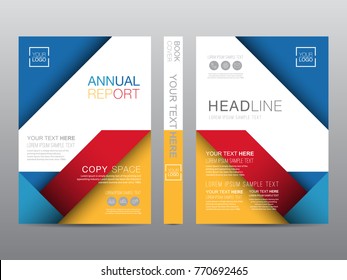 Annual report brochure layout design template, Leaflet advertising, poster, magazine, Business Financial for background, Empty copy space, 4 multi color design, Flat style vector illustration artwork 