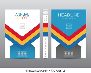 Annual report brochure layout design template, Leaflet advertising, poster, magazine, Business Financial for background, Empty copy space, 4 multi color design, Flat style vector illustration artwork 
