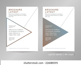 Annual Report, Brochure, Leaflet Cover Or Page Layout Template. Modern Minimalist Design, Geometric Sharp Shapes, Strict Two-colored Digital Style.