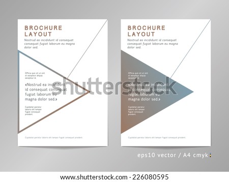 Annual report, brochure, leaflet cover or page layout template. Modern minimalist design, geometric sharp shapes, strict two-colored digital style.