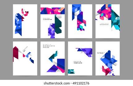 Annual report brochure template, cover presentation, Flyer abstract flat background design, A4 layout vector.
