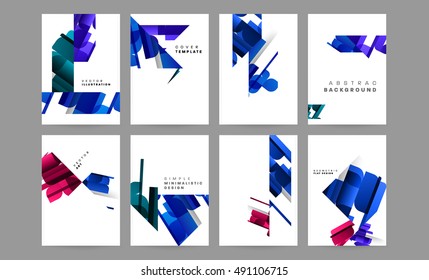 Plantilla de folleto de informe anual, presentación de portada, diseño de fondo plano abstracto de volante, vector de diseño A4.