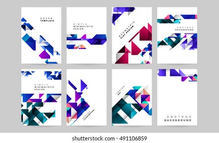 Annual report brochure template, cover presentation, Flyer abstract flat background design, A4 layout vector.