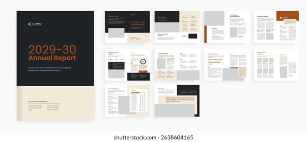 Annual report brochure template design