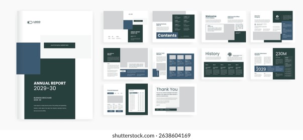 Annual report brochure template design