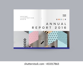 Plantilla de folleto del informe anual, Presentación de la portada del prospecto, Diseño de fondo plano abstracto del volante, vector de diseño A4.
