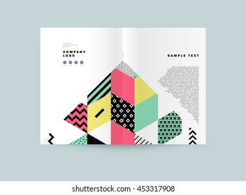 Annual report brochure template, Leaflet cover presentation, Flyer abstract flat background design, A4 layout vector.