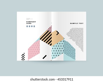 Annual report brochure template, Leaflet cover presentation, Flyer abstract flat background design, A4 layout vector.