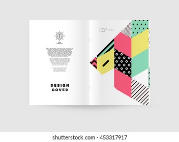 Annual report brochure template, Leaflet cover presentation, Flyer abstract flat background design, A4 layout vector.