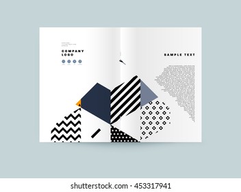 Plantilla de folleto del informe anual, Presentación de la portada del prospecto, Diseño de fondo plano abstracto del volante, vector de diseño A4.