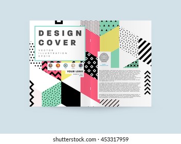 Plantilla de folleto del informe anual, Presentación de la portada del prospecto, Diseño de fondo plano abstracto del volante, vector de diseño A4.