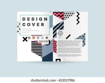 Annual report brochure template, Leaflet cover presentation, Flyer abstract flat background design, A4 layout vector.
