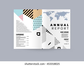 Annual report brochure template, Leaflet cover presentation, Flyer abstract flat background design, A4 layout vector.
