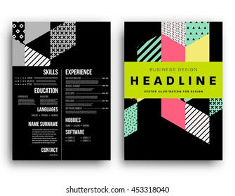 Plantilla de folleto del informe anual, Presentación de la portada del prospecto, Diseño de fondo plano abstracto del volante, vector de diseño A4.
