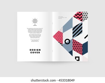 Annual report brochure template, Leaflet cover presentation, Flyer abstract flat background design, A4 layout vector.