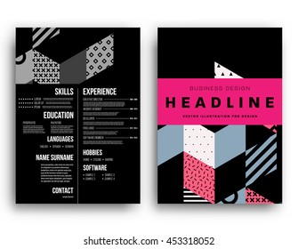 Annual report brochure template, Leaflet cover presentation, Flyer abstract flat background design, A4 layout vector.
