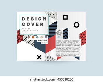 Annual report brochure template, Leaflet cover presentation, Flyer abstract flat background design, A4 layout vector.