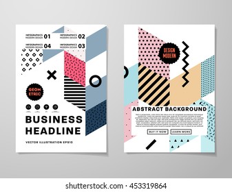 Annual report brochure template, Leaflet cover presentation, Flyer abstract flat background design, A4 layout vector.