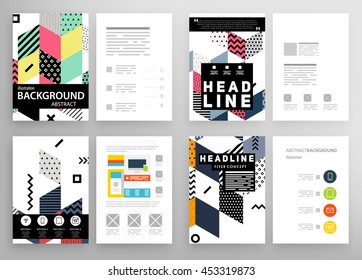 Plantilla de folleto del informe anual, Presentación de la portada del prospecto, Diseño de fondo plano abstracto del volante, vector de diseño A4.