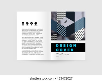 Plantilla de folleto del informe anual, Presentación de la portada del prospecto, Diseño de fondo plano abstracto del volante, vector de diseño A4.