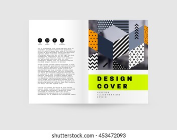 Plantilla de folleto del informe anual, Presentación de la portada del prospecto, Diseño de fondo plano abstracto del volante, vector de diseño A4.