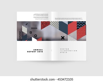 Annual report brochure template, Leaflet cover presentation, Flyer abstract flat background design, A4 layout vector.